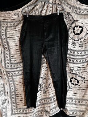 Tatyana’s Tailor & Twirl Women’s Black Shiny Dress Cigarette Pants Size 1X